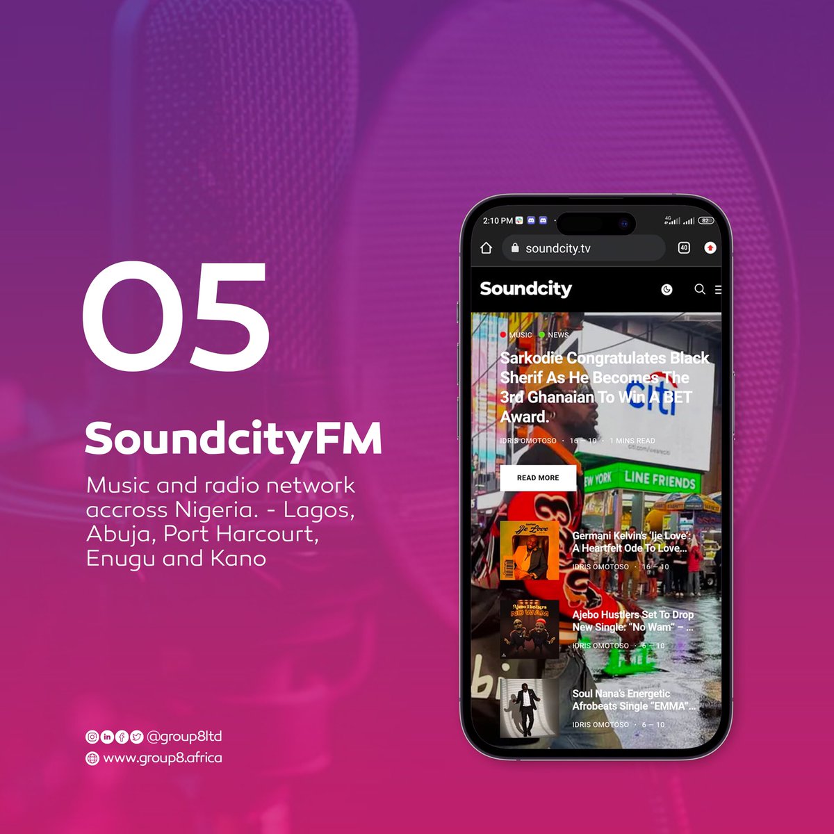 group8LTD's tweet photo. #group8 #group8LTD
.
.
#AfricanContentCreator #AfricanMedia #radio #music #radioshows #radiochannels #excellence #media #tech #africa #mediatech #lifestyle #africanlifestyle #innovation #creativity #broadcast https://t.co/Co6CbVLgdJ