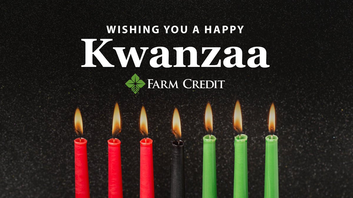 Happy first day of #Kwanzaa! Farm Credit wishes you and your loved ones an abundance of joy, unity and togetherness during this Kwanzaa holiday.