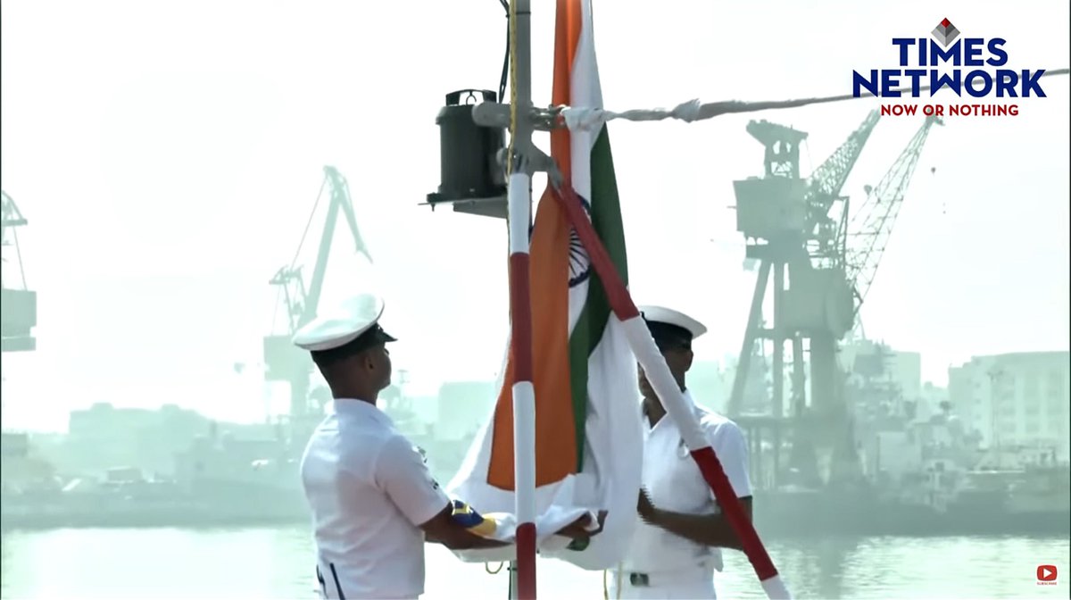 WarshipCam's tweet image. Indian Navy Visakhapatnam-class (or P-15B) guided missile destroyer INS Imphal (D68) commissioned today in Mumbai - December 26, 2023 #insimphal #d68

SRC: TW-@indiannavy / others