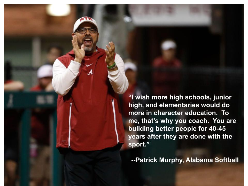CoachMKThompson's tweet photo. Character education matters.  #charactermatters @UACoachMurphy #RollTide https://t.co/sO4wFJpeWV