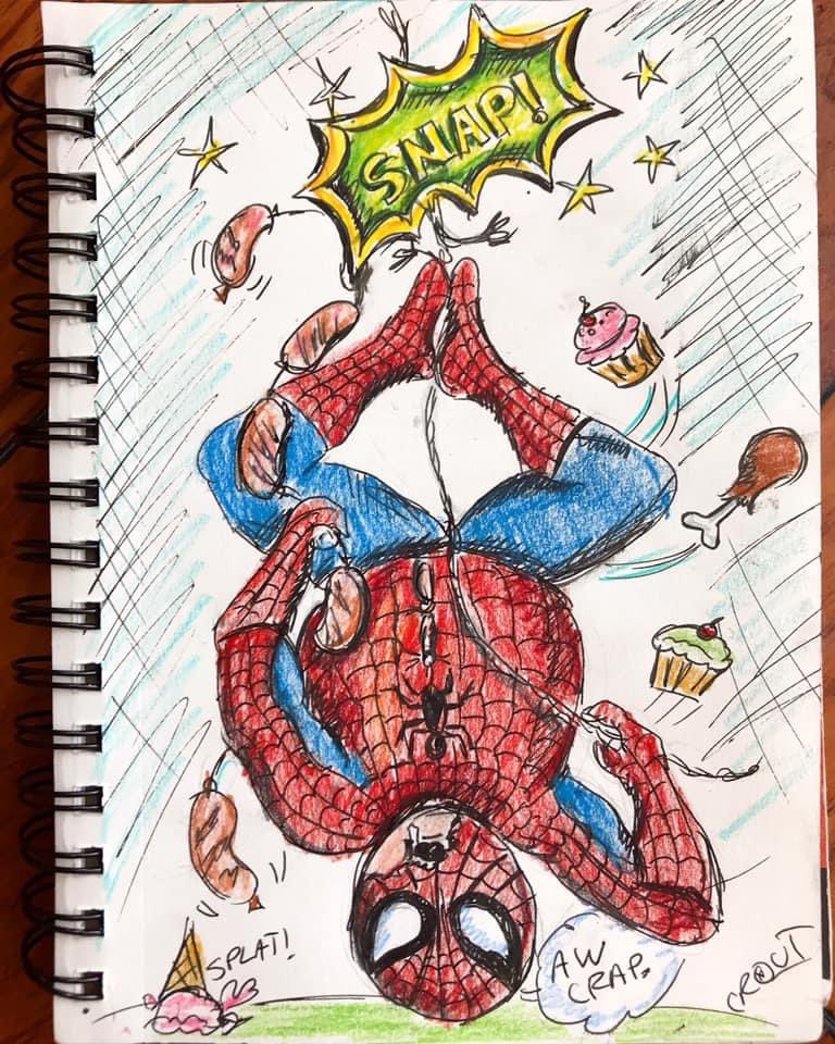 TheresaCrout's tweet photo. The confluence of holiday eating season and Marvel marathons.
#illustration #holidayhangover #eatingseason #fatspiderman https://t.co/fwVJSnmjf4