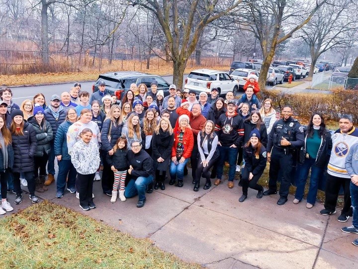 On Christmas Eve morning, our office joined <a href="/BuffaloSabres/">y - Buffalo Sabres</a> Alumni Association, <a href="/BuffaloNYPolice/">Buffalo Police Department</a>  &amp; many volunteers to deliver food and presents to 34 families in need of holiday cheer. Thank you to staff at the DA's Office who collected 172 toys for this year's event!