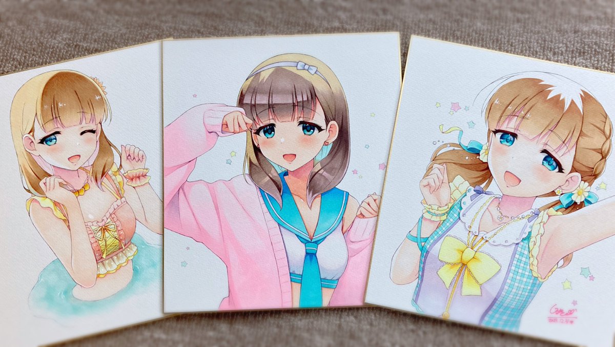 佐久間まゆ 「#C103色紙3枚並べてみた当日実物を見てね 」|しるきー🎀skeb募集中のイラスト