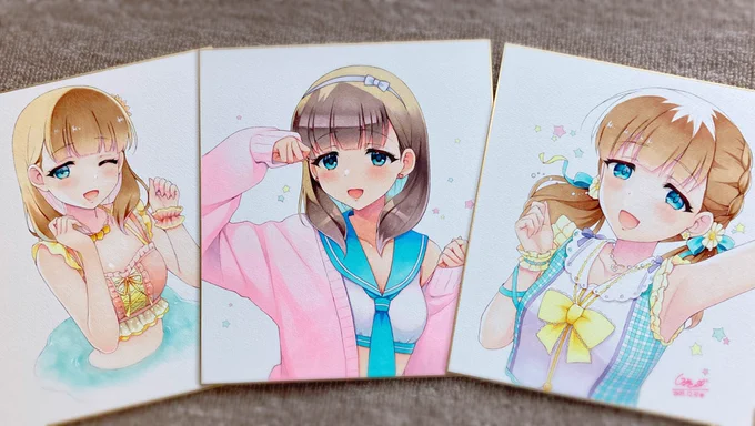 #C103色紙3枚並べてみた当日実物を見に来てね 