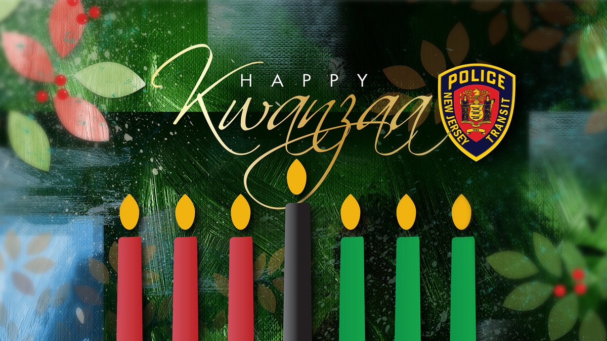 NJTransitPolice's tweet photo. We wish a happy Kwanzaa to everyone celebrating. Happy holidays from the New Jersey Transit Police Department.
#HappyKwanzaa #Kwanzaa #NJTPD #HappyHolidays https://t.co/VK1ZOrhoNf