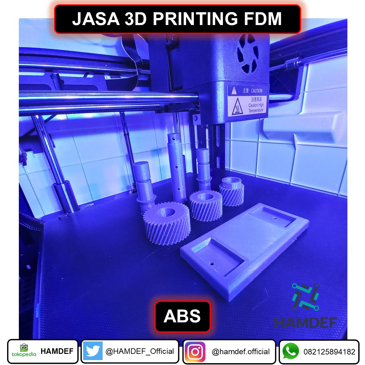 HAMDEF_Official's tweet photo. Jasa 3D printing FFF/FDM di HAMDEF sekarang update, kita bisa beberapa tipe bahan baru nih selain PLA. Lanjutan info detail panduan order, price list, dan penjelasan teknis lainnya di reply. #3Dprinting #3dprintindonesia #pencetakan3d #jasa3dprinting https://t.co/cAcfmpfc4R