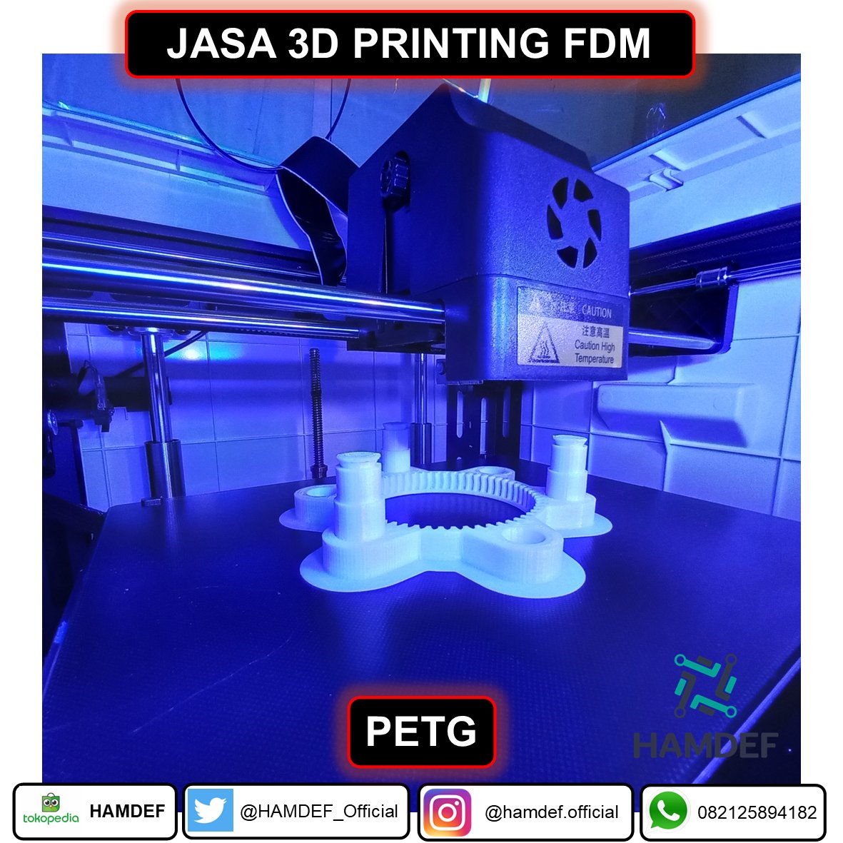 HAMDEF_Official's tweet photo. Jasa 3D printing FFF/FDM di HAMDEF sekarang update, kita bisa beberapa tipe bahan baru nih selain PLA. Lanjutan info detail panduan order, price list, dan penjelasan teknis lainnya di reply. #3Dprinting #3dprintindonesia #pencetakan3d #jasa3dprinting https://t.co/cAcfmpfc4R