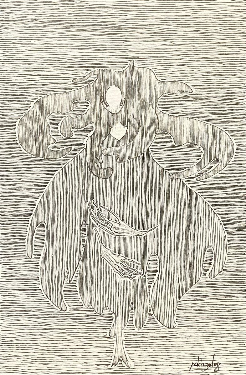 #2023年年末にまだ出会ってない作品に会えるタグ
ボールペンでモノクロ絵を描いてます。 