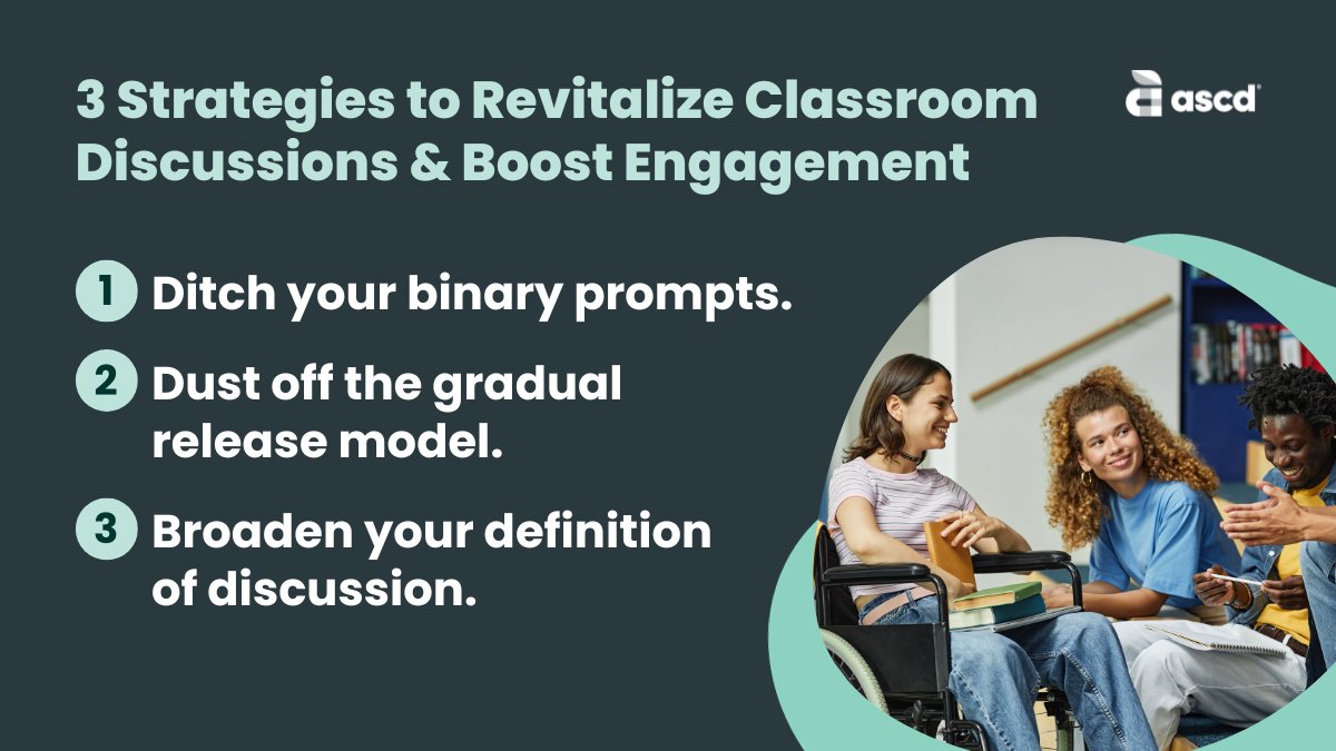 ASCD's tweet image. Ready to spark engagement? 🗣️✨

Elevate your teaching game with these discussion revitalization strategies: bit.ly/47Gtutq  

#EngagedLearning #TeacherTips #EducatorResources