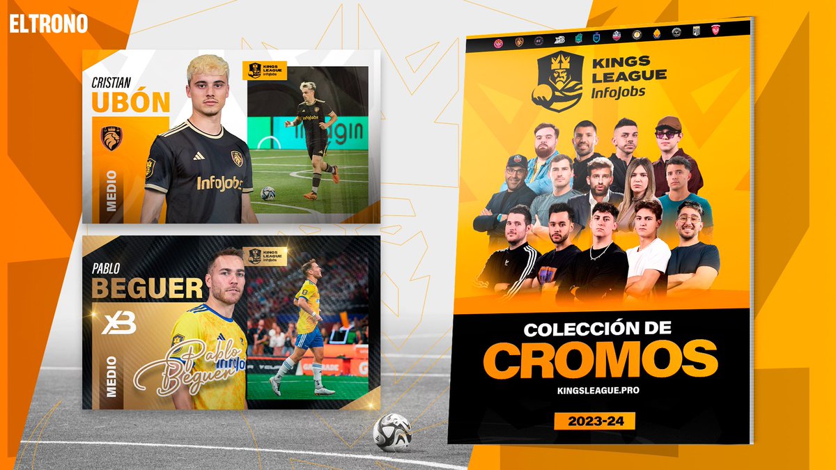terrenovelada's tweet photo. 🎙️#KingsLeague | EXCLUSIVA 💣

📌 La Kings League lanzará su propia colección de cartas (cromos) en 2024

📌 Además habrá unas unidades limitadas de cromos que estarán firmados por los jugadores y presidentes https://t.co/awod584nKg