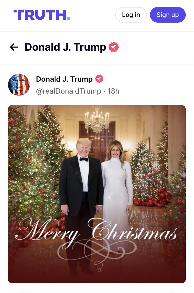 lllleann's tweet photo. @ramzinohra01 @patdeklotz I scrolled through his timeline— it was still there. I got a good laugh from this social media algorithm in Trump’s feed: an ad pops in for mail order brides, then an Xmas pic of Trump’s most recent selection 😜 https://t.co/MeBFRdtAuK