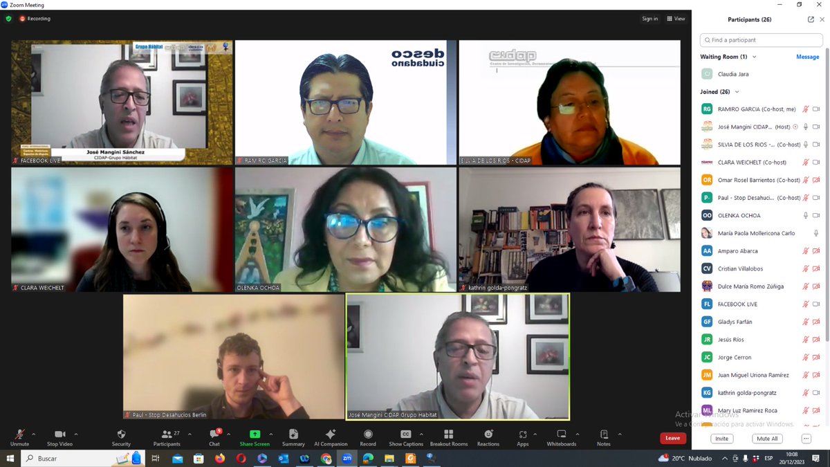 Femum's tweet photo. Este 19-20  Dic la Webinar "Centros Históricos Centros Vivos" reunió a Barcelona Quito CDMéxico Berlín Venecia Buenos Aires Montevideo París y Lima. GRACIAS TOTALES!! @cidapperu @Desco 🌎🌍 @habitat_intl @HIC_AL @RigOTAht2CityGP 💐 @urbancampaign @MaimunahSharif @harbeenarora https://t.co/8HhbupsIeF
