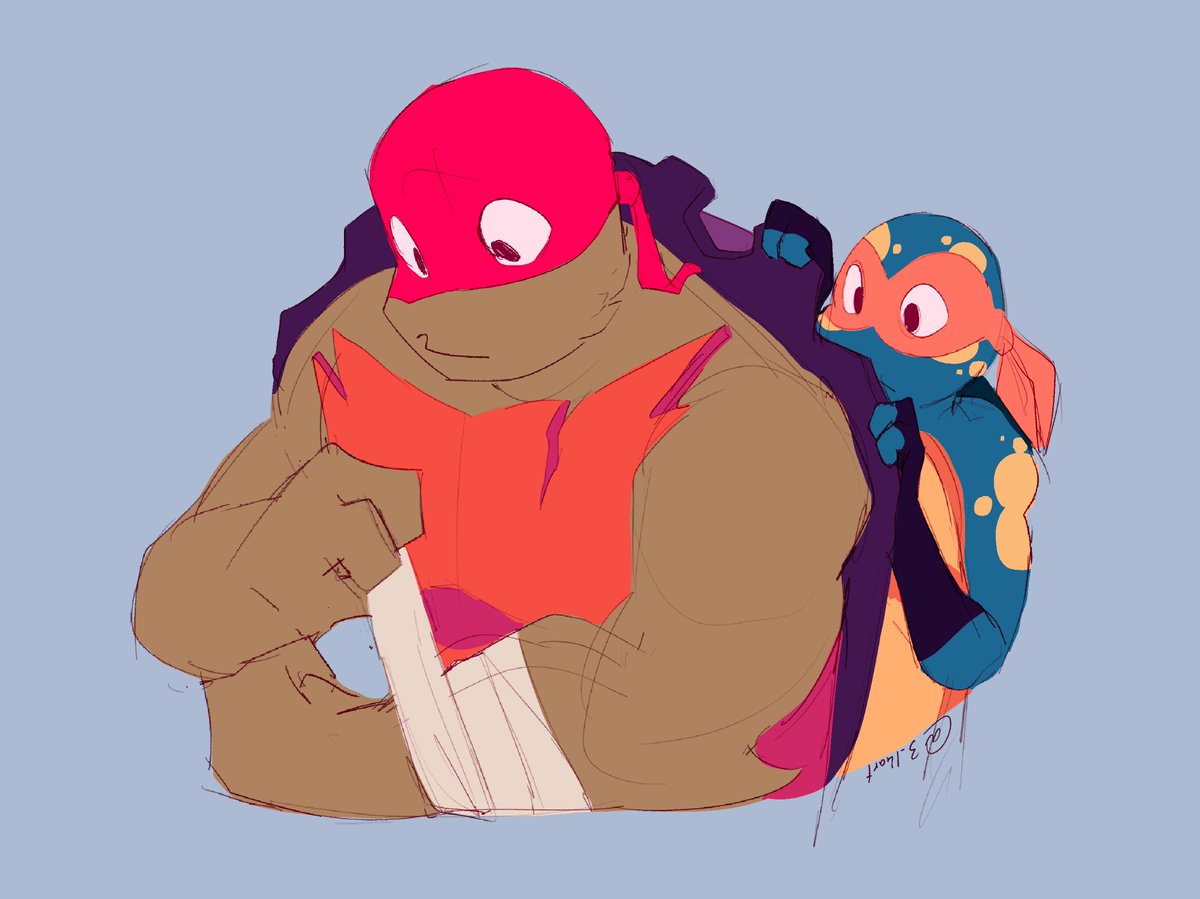 3_14art's tweet photo. Headcanon incoming!11! (Im projecting)
Sometimes mikey will struggle to muster the energy to spend social time with his brothers, but he still gets lonely. so he'll quietly sit and observe what they're doing just to be in their presence :) 
#saverottmnt #riseofthetmnt https://t.co/le6FRmQSPn