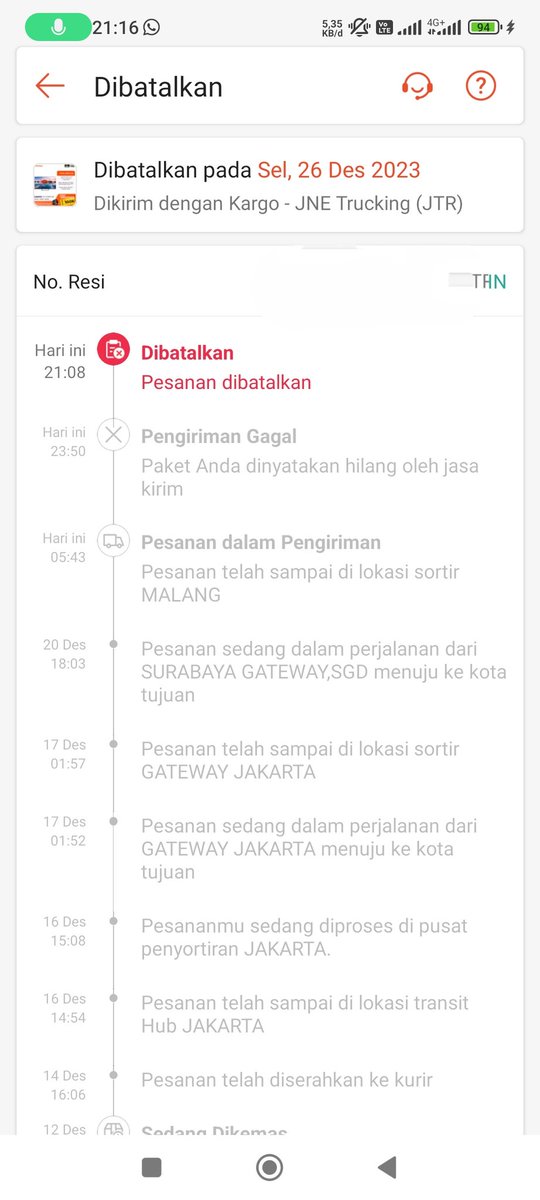 yofaar_'s tweet photo. Kok bisa hilang mohon pencerahan nya @JNECare https://t.co/1fnGKgPyly