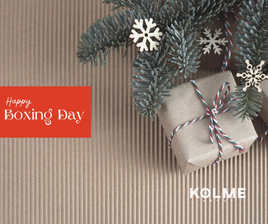 KolmeGroup's tweet image. This Boxing Day, have fun looking for every possible opportunity to go above and beyond for others—you'll likely feel lifted up as well!

@KolmeGroup  wishes everyone a Happy Boxing Day!

#kolmegroup #canada #holidays