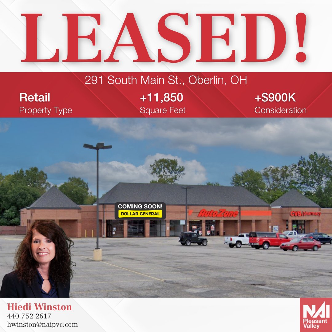 NAIPVOHIO's tweet photo. Congratulations to Hiedi Winston for closing a long-term lease of 11,850 square feet of retail space! Hiedi represented the landlord.

Contact Hiedi Winston at hwinston@naipvc.com.

https://t.co/PnaZ8ZHBNN

#leasedproperty #NAIGlobal #ohiocre #crebroker #dollargeneral https://t.co/X3JUzVLztm
