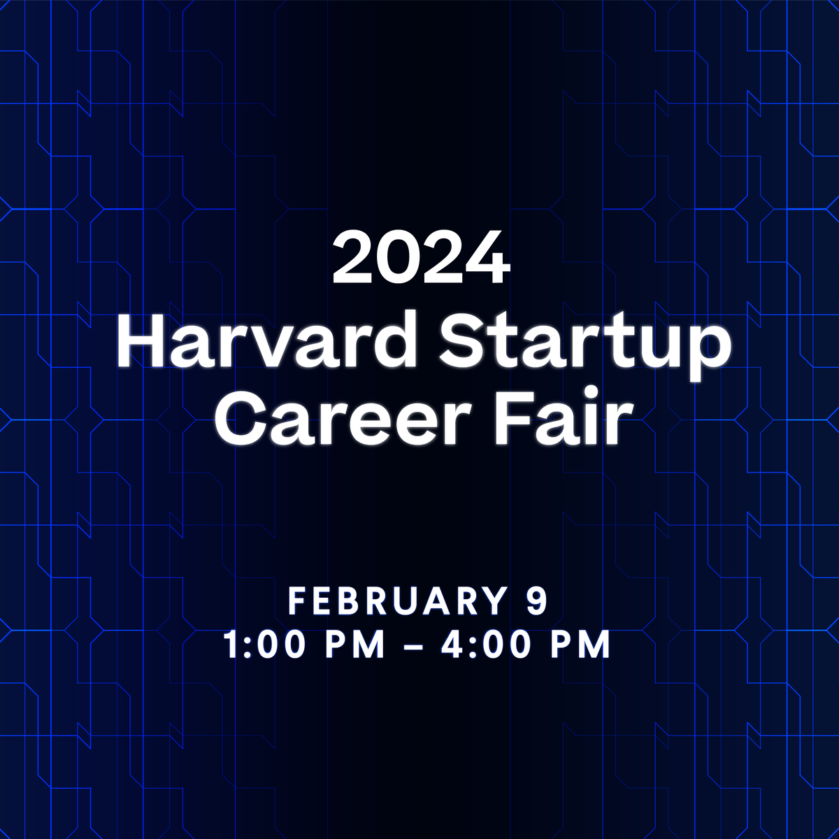 Harvard University-founded startups: register to table at the 2024 Harvard Startup Career fair in February! It's an excellent chance to attract diverse new talent for internships and full-time opportunities (and we're hosting it here at the i-lab). bit.ly/3RNYwdj