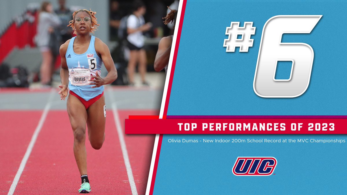 UIC_XCTF's tweet photo. Highlighting our Top Performances from 2023 🏆 #6 - Olivia Dumas set a New Indoor 200m School Record at the MVC Championships that stood for 17 yrs🔥
#ChicagosCollegeTeam | #FireUpFlames https://t.co/59Sn7IuR4Y