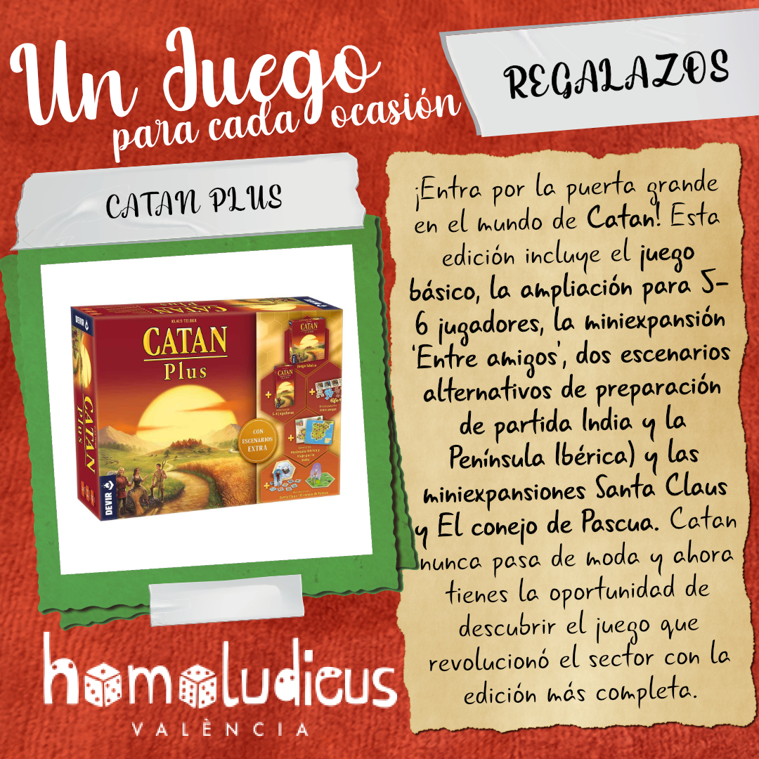 JUEGAMESTORE's tweet photo. ¡Entra por la puerta grande en el mundo de Catan! Esta edición incluye el juego básico, la ampliación para 5-6 jugadores, la miniexpansión ‘Entre amigos’, dos escenarios alternativos y las miniexpansiones Santa Claus y El conejo de Pascua. #UnJuegoParaCadaOcasión #Regalazos https://t.co/faA8hXOrha