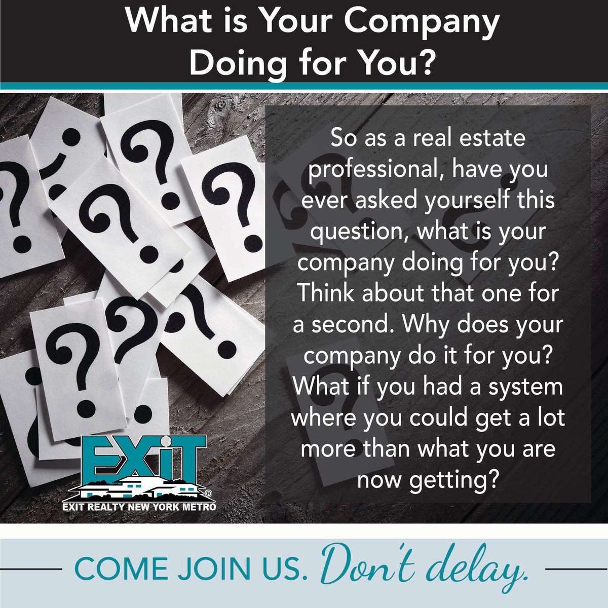 EXITNYMetro's tweet photo. What is your company doing for you?
Visit https://t.co/ACRfkquk3v to learn why EXIT Realty is a SMART move.

#realty #RealEstate #EXITRealty #NewYorkMetro #success #bestinclass #advertising #marketing #passiveincome #financialfreedom #realestatecareers #LovEXIT #JoinEXIT https://t.co/lTuXz98O2P