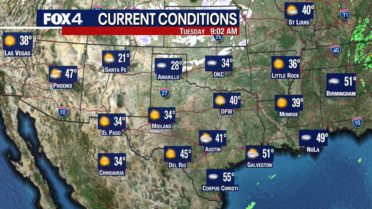 Currently across the region... #fox4weather #txwx