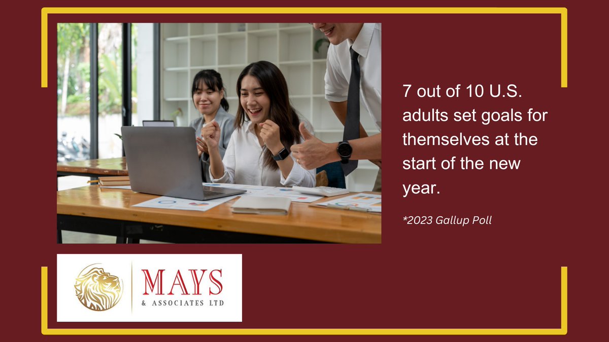 As we head into the new year, you may be thinking about career goals. A 2023 Gallup Poll found that 7 in 10 adults set goals for themselves at the start of the new year. If you are working on setting goals for 2024, reach out to see how we can help! maysassociatesltd.com/contact
