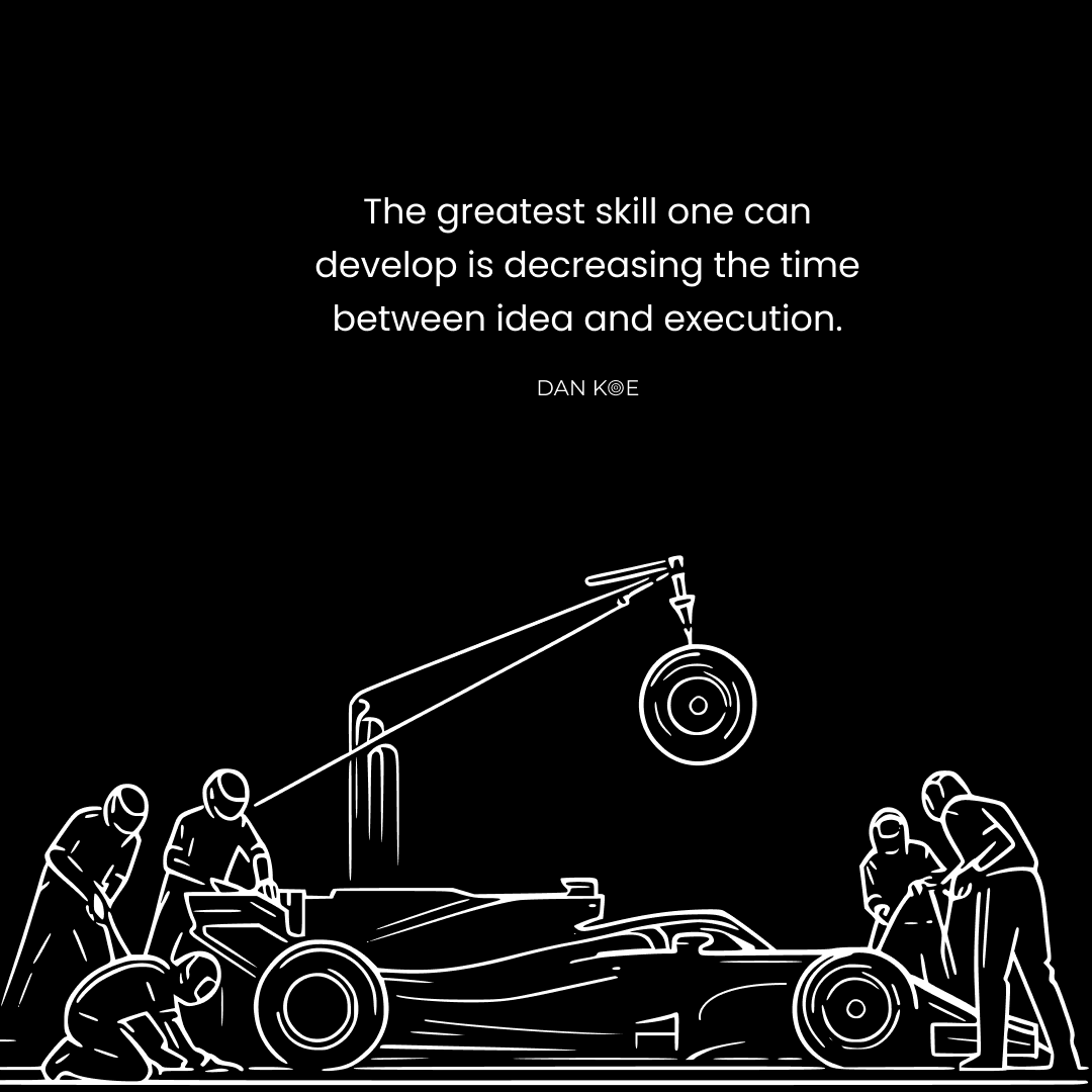 thedankoe's tweet photo. The idea of the tractor couldn't exist until the shovel was built. How much time have you wasted because you never built the good idea that allows the great idea to exist? https://t.co/vvIZmQf7Pv