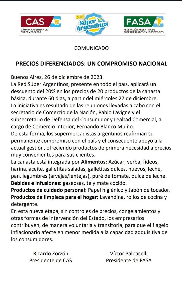Massa : manda 40000 orcos de mordor a controlar precios

Supermercados: aumentan todo

Milei : *no hace nada*

Supermercados : che loco vamos a bajar los precios danos bola 😢