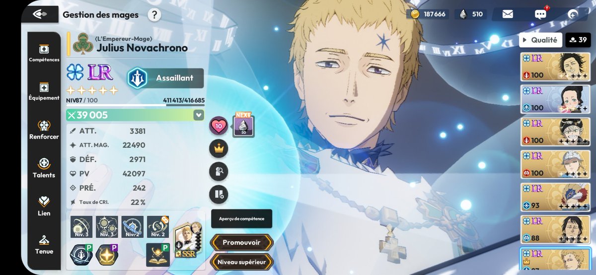ZyOREO31's tweet photo. Je suis le plus heureux je vien de finir ma pity sans passer par la cb sur le jeu actuellement ben je lai LR 5 plus sa page novachrono le goat bon maintenant full stack pour black asta @dzfafou @BriceGamingZone #BlackClover https://t.co/iG4Lx6sZw1