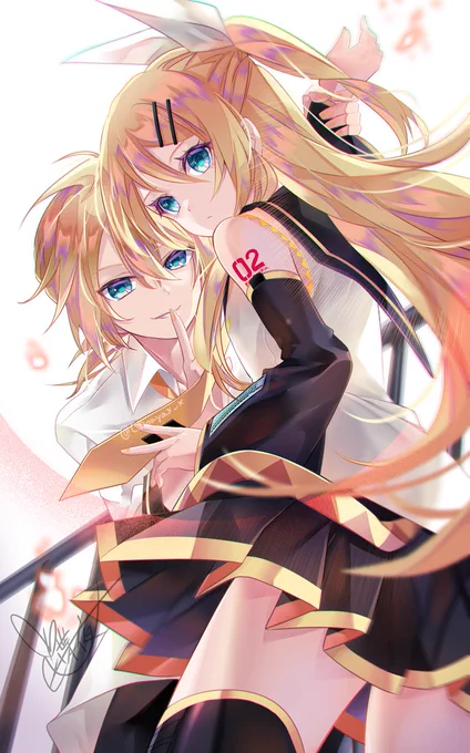 リンレンお誕生日おめでとうぉぉ色紙描いたから新規がなくてごめんよ▼大人リンレン#鏡音誕生祭2023 
