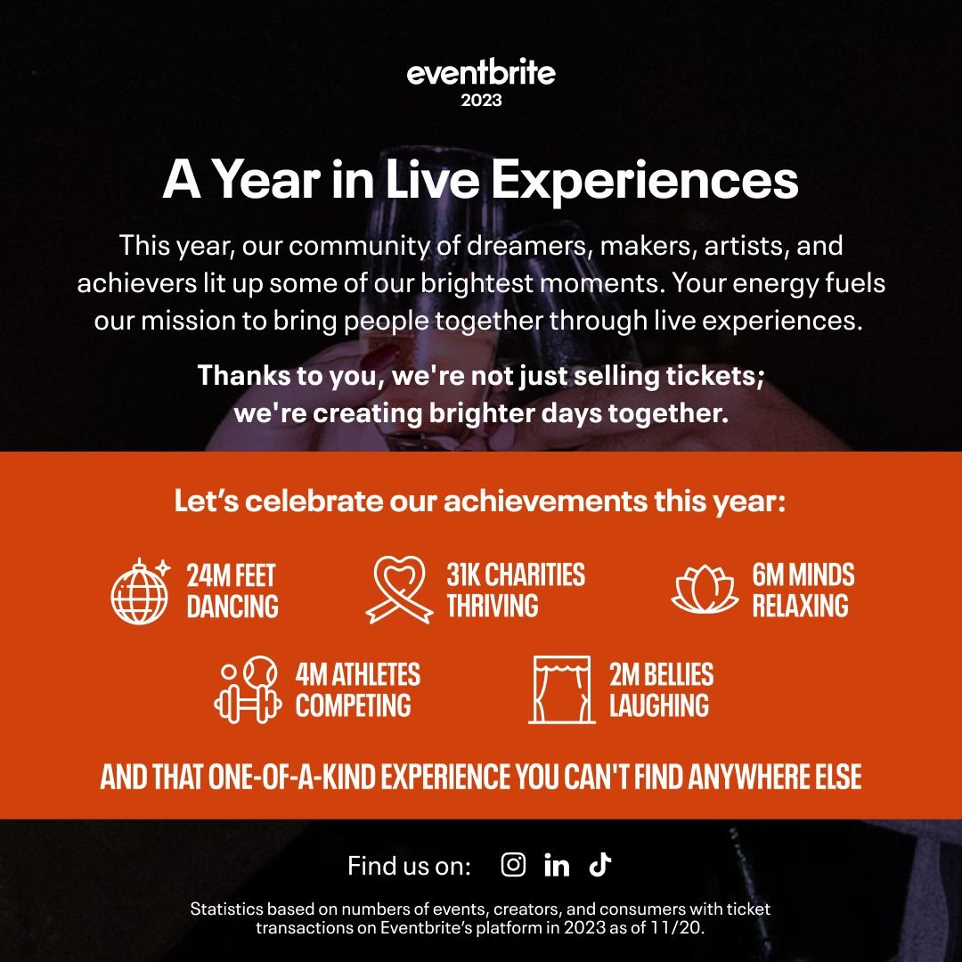 True success is measured not just in transactions, but in the memorable experiences and vibrant communities we build at Eventbrite! 🚀