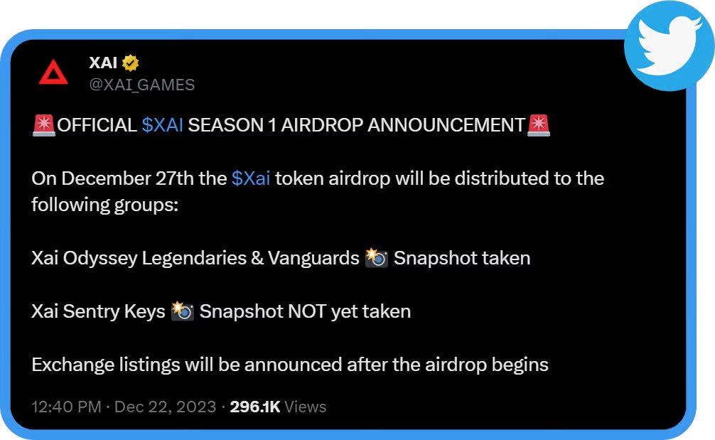 0xTrikon's tweet photo. 🔒2️⃣ Xai Games Airdrop #XAIToken:
Brace for a colossal airdrop in gaming!
Xai Games unveils a pioneering blockchain.
Who's ready to snag some $XAI? https://t.co/kXBhzt7Ml0