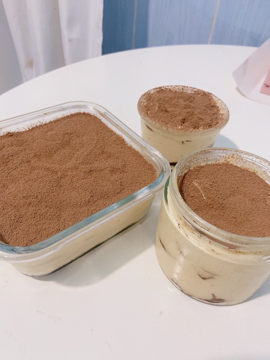 mikaisfood's tweet photo. Made Tiramisu from scratch! Homemade mascarpone, Gluten free Lady finger. Bought the espresso tho cause i have no machine 🤣
Taste amazing 💯😭 https://t.co/Lf3k6gsjlk