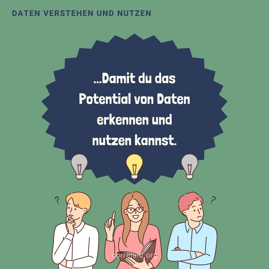 Du suchst noch nach Gründen, warum du Teil unseres Datenkompetenzkurs sein solltest? 🧐

Wir haben ein paar für dich. 🎉🤝

#data4good #dataforgood #dataliteracy #correlaid #socialimpact #corellaidx #datenverstehen #dataliteracykurs #data #zivilgesellschaft #datascience