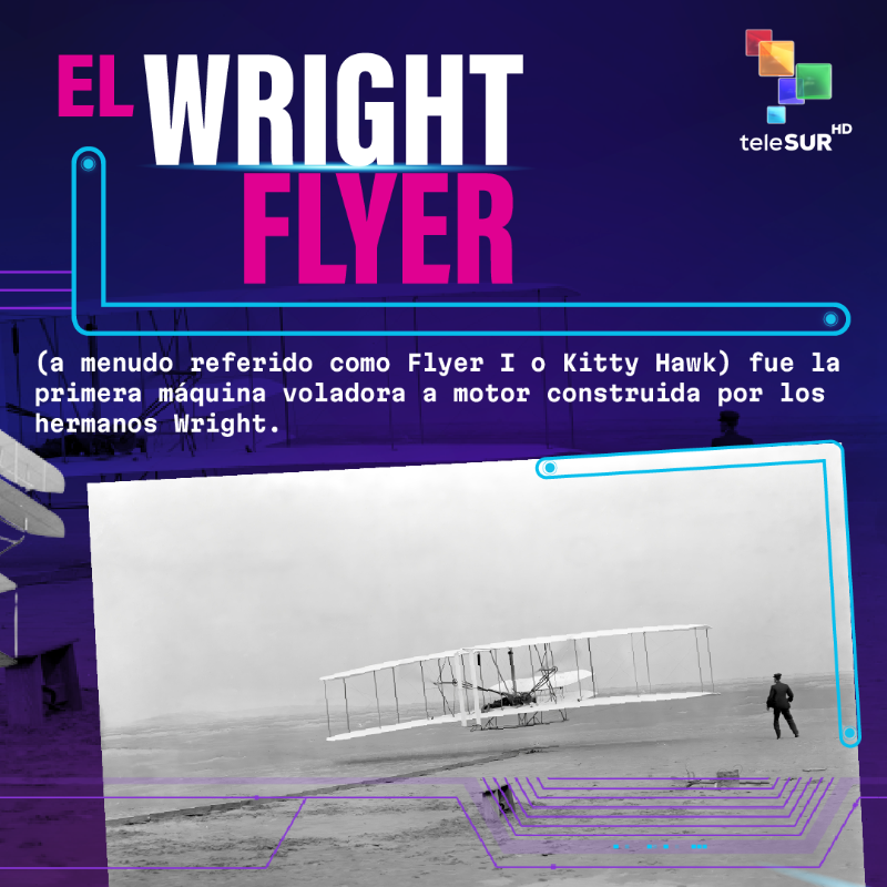 AtomunteleSUR's tweet photo. Los hermanos #Wright hicieron historia con su Wright Flyer, una máquina voladora a motor que logró mantenerse en el aire durante 12 segundos y recorrer 37 metros. Fue el inicio de la era de la #aviación. 🛬

#wrightflyer #tecnologia #atomun #telesur https://t.co/xcSoYIPfTF