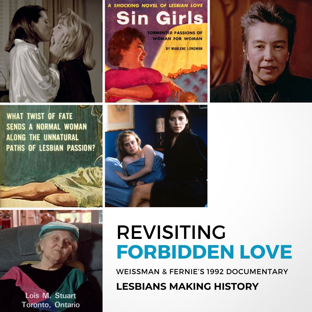 LGBTQHistory's tweet image. We’re revisiting FORBIDDEN LOVE: THE UNASHAMED STORIES OF LESBIAN LIVES, offering tales of 20th century Canadian lesbians through the lens of pulp fiction and featuring interviews with our #LMH narrators Jeanne Healy and Lois Stuart.