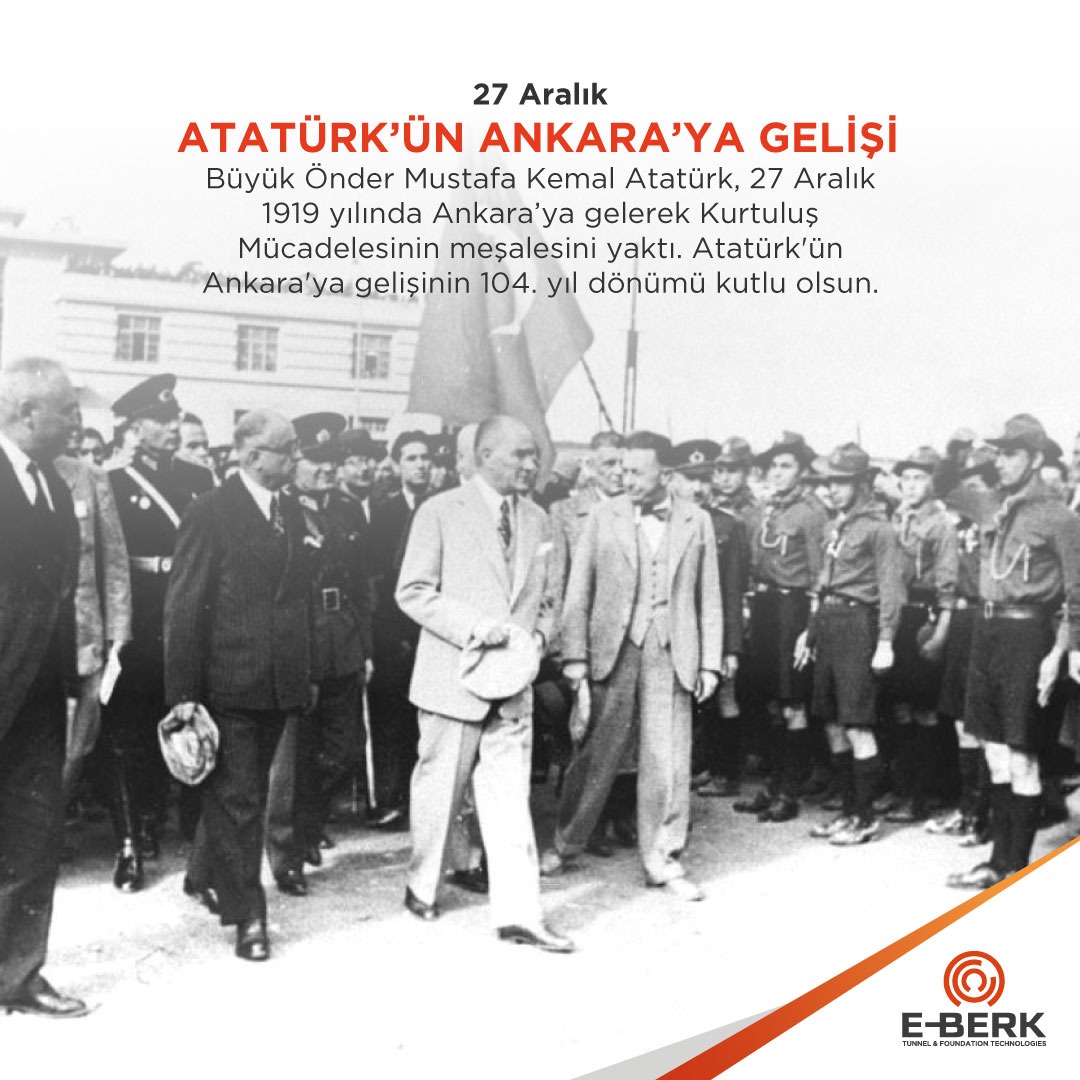 eberkmillimarka's tweet photo. Büyük Önder Mustafa Kemal Atatürk, 27 Aralık 1919 yılında Ankara’ya gelerek Kurtuluş Mücadelesinin meşalesini yaktı.
Atatürk'ün Ankara'ya gelişinin 104. yıl dönümü kutlu olsun.
#EBERK #ozsozgrup #tunnel #tunnelling #TBM #MilliÜretim #MilliGüç #MilliMarka #MilliGurur #YerliÜretim https://t.co/UDkuK7bm89