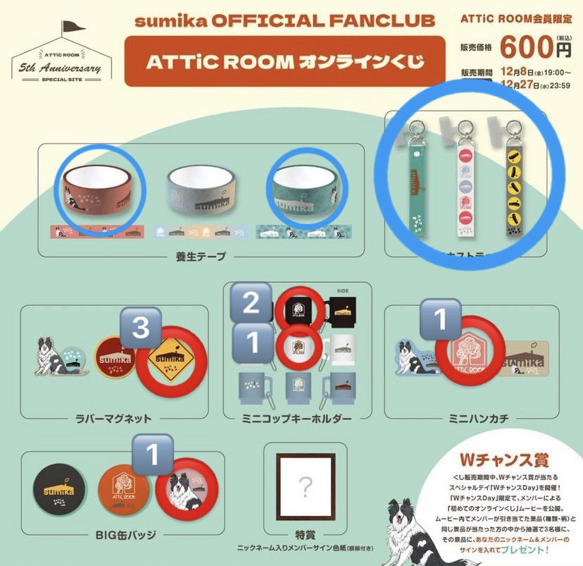 oto__sumimarcy's tweet photo. sumikaオンラインくじ　交換して頂ける方を探してます🙇‍♀️

【譲】赤丸のもの

【求】青丸のもの

ライブの現地にて手渡しでの交換希望です。
🎪愛知、大阪行きます！ https://t.co/pZdDwduhMo