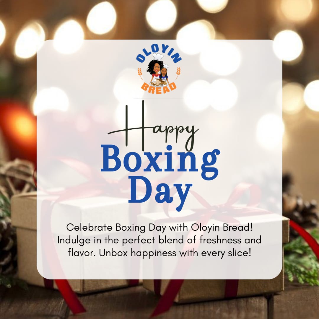 OloyinBread's tweet photo. It's that time of the year you gift that special one.

Happy Boxing Day

#oloyinbread
#happyboxingday 
#breadbakeryinogbomoso
#breadbakeryinoyo https://t.co/HoTtHTYc3P
