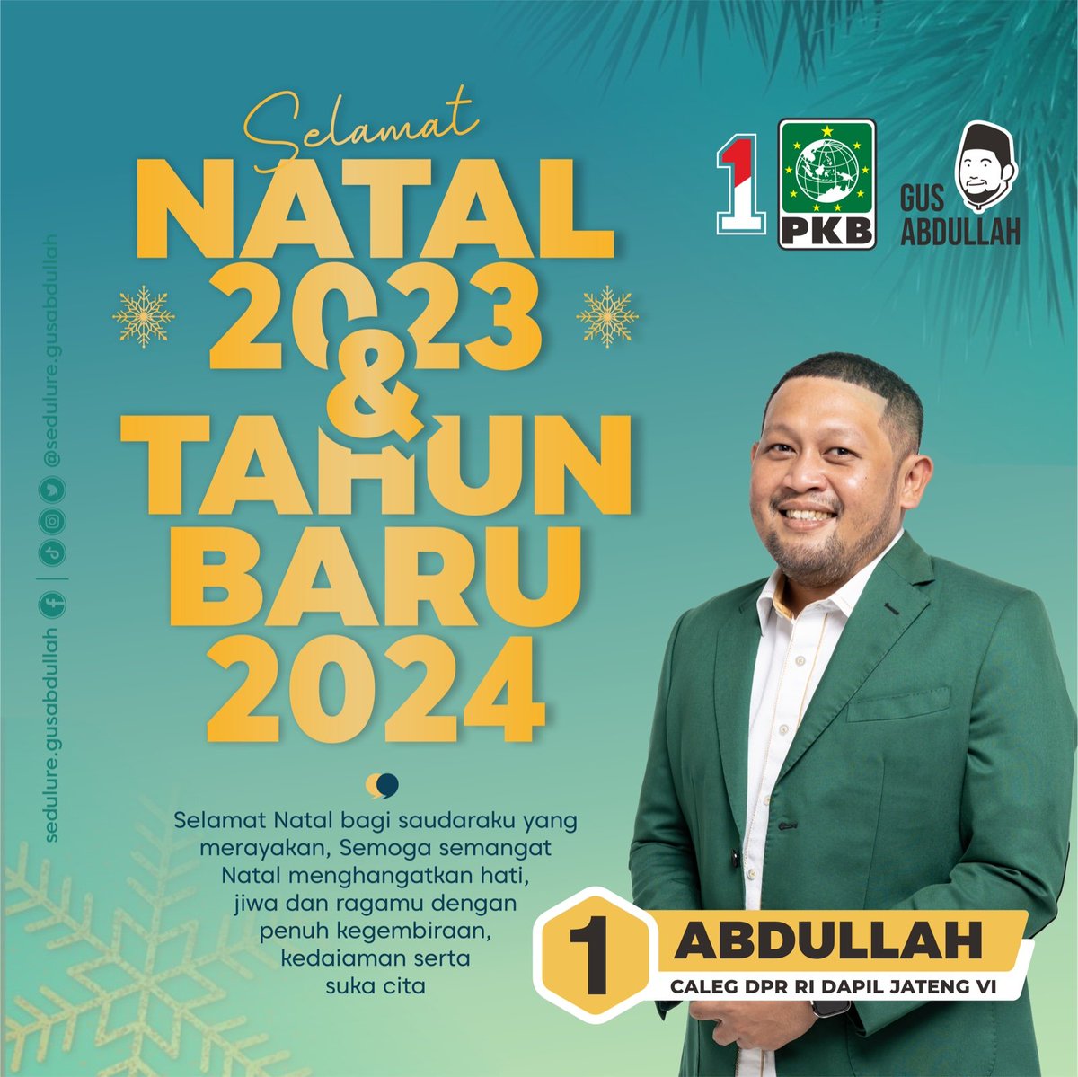 Selamat Natal 2023 &amp; Tahun Baru 2024.

Salam kebahagiaan - Gus Abdullah

#seduluregusabdullah #gusabduh