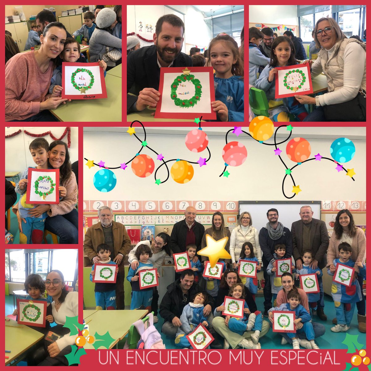 🌟El último día de cole vivimos un encuentro muy especial junto a los familiares de P5A! Menuda sorpresa!! Pasamos un ratito muy agradable junto a ellos haciendo una manualidad navideña!🌟