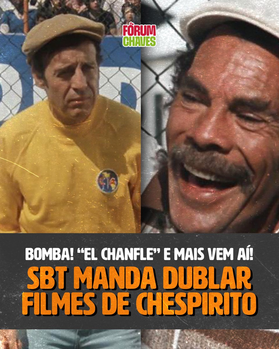ForumChaves's tweet photo. ATENÇÃO: SBT manda dublar filmes de Roberto Gómez Bolaños.

Lista inclui "El Chanfle", maior sucesso de Roberto nos cinemas.

Saiba mais: https://t.co/I7oTITrnsi https://t.co/4JH9hoGA14