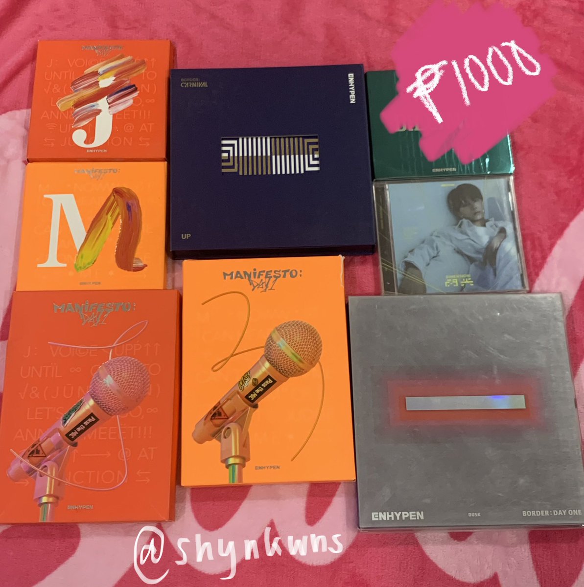 shynkwns's tweet photo. wts / lfb 
🎀 13 unsealed albums take all for ₱1,400 ! 
— onhand 
— mop: gcash 
— can send proofs ! 
— can do meetup around tarlac city 

rfs: quitting sale 

🏷  enhypen aespa itzy nmixx unsealed albums set https://t.co/OhmyYQsRJv