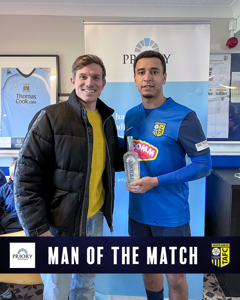 Tadcaster Albion (@tadcasteralbion) on Twitter photo ๐พ Todayโs <a href="/PrioryVodka/">Priory Vodka</a> Man of the Match went to two-goal man <a href="/LukeeStewart/">Luke Stewart</a>
Great performance Luke ๐ฅ
Thank you to <a href="/iamwillbest/">Will Best</a> for presenting the award - can you come every week? ๐
#ATAW ๐ ๐พ Todayโs <a href="/PrioryVodka/">Priory Vodka</a> Man of the Match went to two-goal man <a href="/LukeeStewart/">Luke Stewart</a>
Great performance Luke ๐ฅ
Thank you to <a href="/iamwillbest/">Will Best</a> for presenting the award - can you come every week? ๐
#ATAW ๐