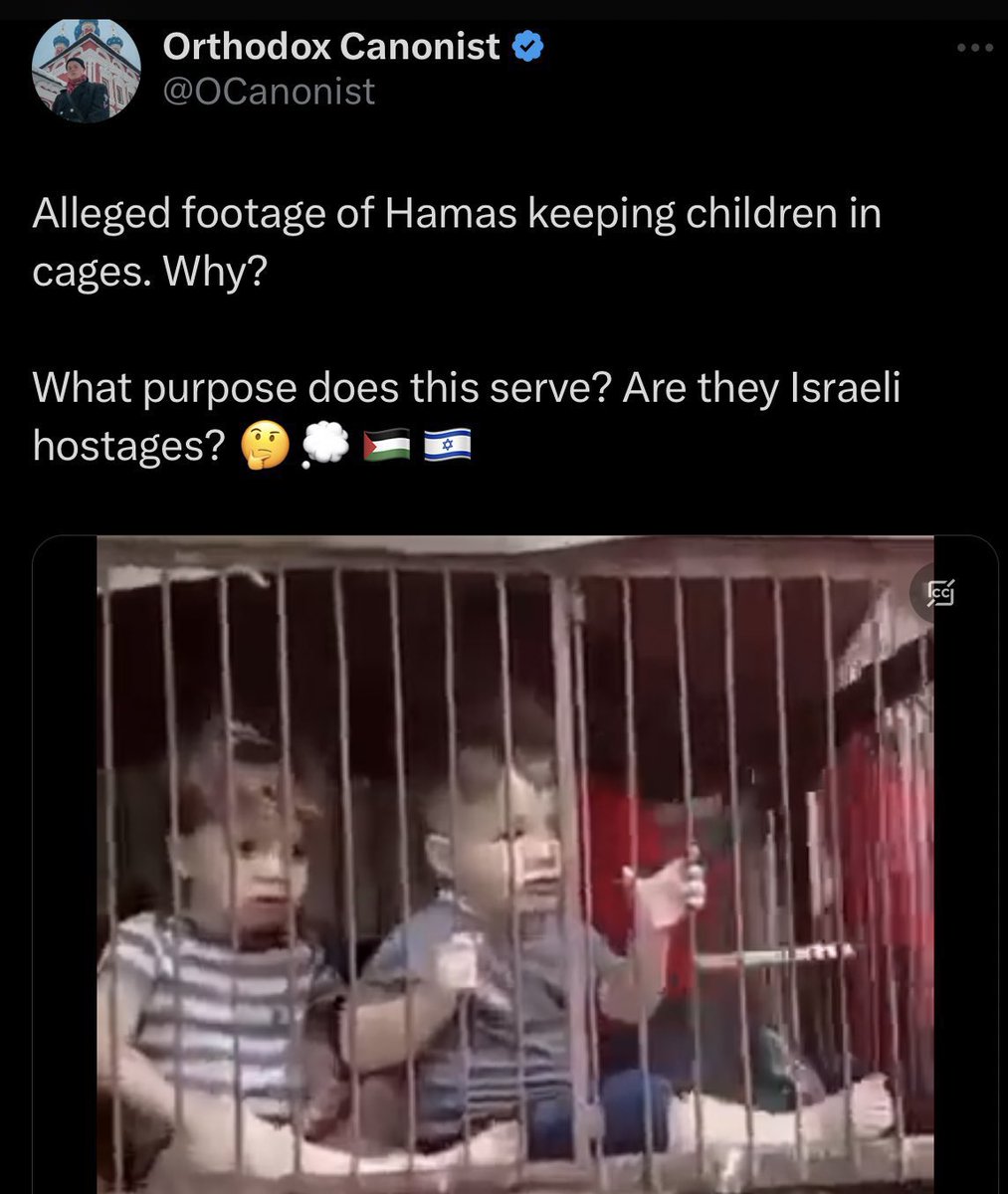 jacksonhinkle's tweet photo. @OCanonist 🚨🇮🇱 Aren’t you the ZIONIST that supported Israel on DAY ONE &amp; POSTED ZIONIST LIES claiming Hamas was CAGING Israeli children — even though this is actually a photo of Palestinian children being caged?

You are a disgrace to all Orthodox Christians for pushing ZIO LIES! https://t.co/N6cbsOq4sr