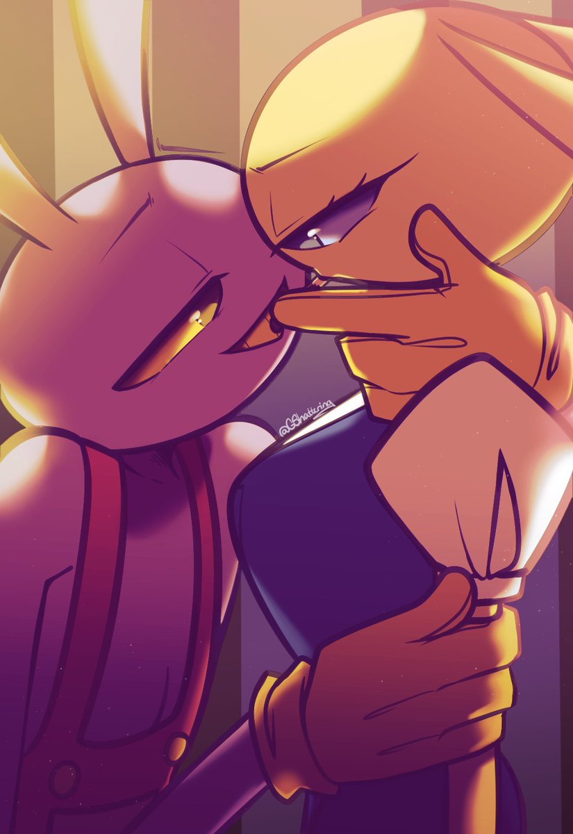 GShattering's tweet photo. OC X CANON CHECKPOINT ‼️ Show off your oc and who you ship them with!

The rabbit babies~ 🐰💜💛 https://t.co/iIrR50Hm0c