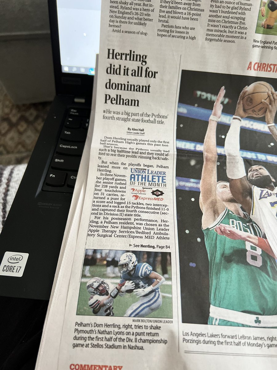 DomHerrling's tweet photo. Thankful to be awarded November New Hampshire Union Leader Athlete of The Month! https://t.co/HwADR1GcRA
