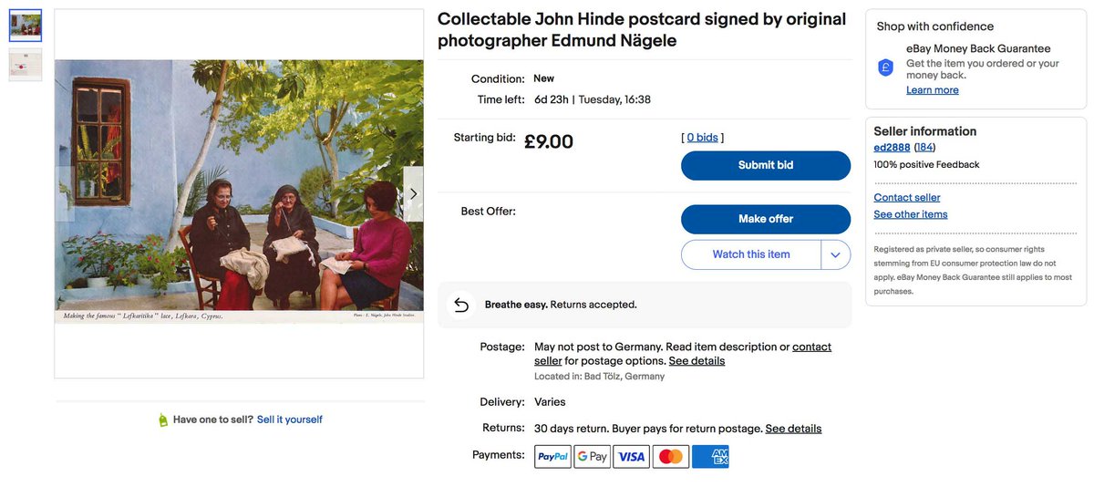 nagelestock's tweet image. Collectable #JohnHinde (1964) #postcard signed by original #photographer Edmund Nagele available at eBay:

ebay.co.uk/itm/1665212060…