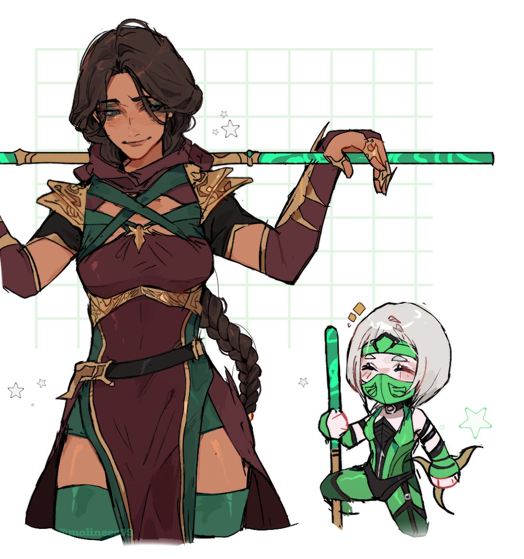 Molineee99's tweet photo. Khameleon my beloved <3! 🦎💜💙💚💛
#MortalKombat1 #khameleon #mk1 
#mileena #Tanya https://t.co/7A4ackERSZ