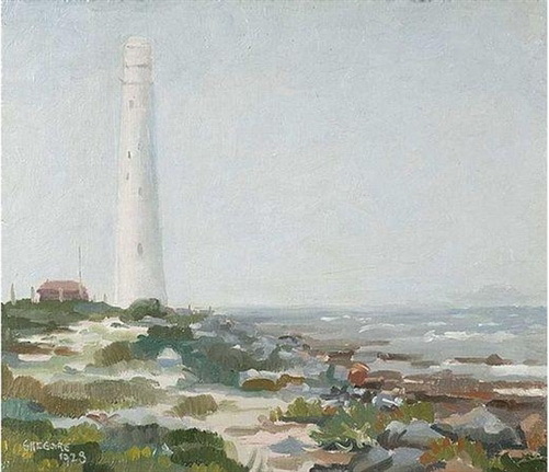 Kommetjie Lighthouse in the Mist wikiart.org/en/gregoire-bo…
